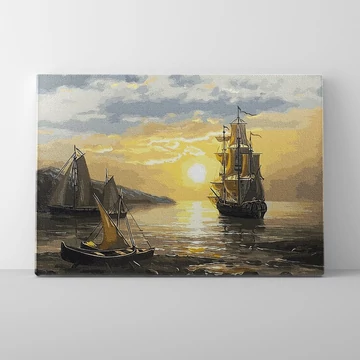 Csendes kikötő - Számfestő készlet, kerettel (40x50 cm)
