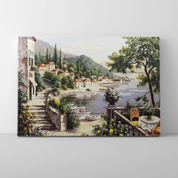 Napsütötte toszkán vidék - Számfestő készlet, kerettel (40x50 cm)