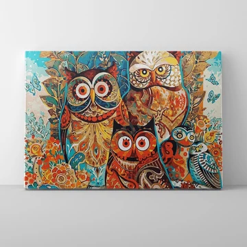 Baglyok - Számfestő készlet, kerettel (40x50 cm)