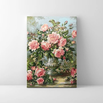 Csodálatos rózsa csokor - Számfestő készlet, kerettel (40x50 cm)