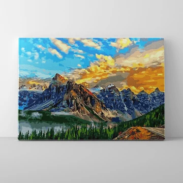 Színes égbolt - Számfestő készlet, kerettel (40x50 cm)
