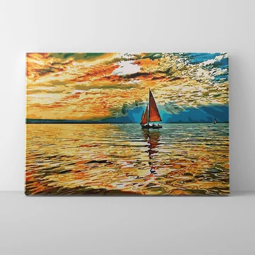 Vitorlás a tavon - Számfestő készlet, kerettel (40x50 cm)