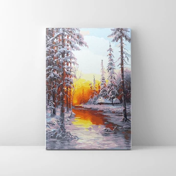 Téli erdő - Számfestő készlet, kerettel (40x50 cm)