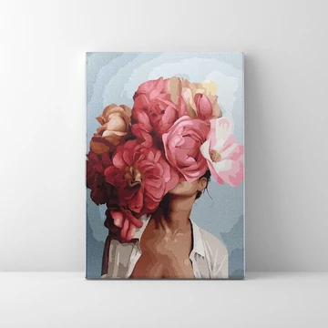 Virágba rejtve - Számfestő készlet, kerettel (50x65 cm)