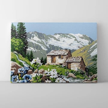 Kaland a hegyekben - Számfestő készlet, kerettel (40x50 cm)