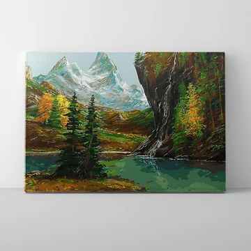 Hegyi völgy ősszel - Számfestő készlet, kerettel (40x50 cm)