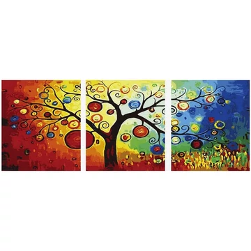 Pénzfa - Többrészes számfestő, kerettel (50x150 cm)