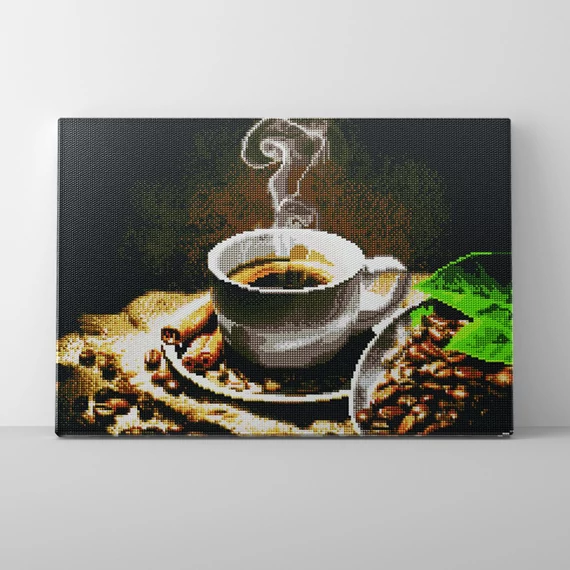 Frissen őrölve - Gyémántszemes kirakó készlet, kerettel (40x50 cm)
