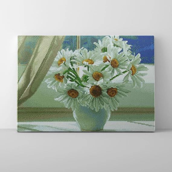 Százszorszépek - Gyémántszemes kirakó készlet, kerettel (40x50 cm)
