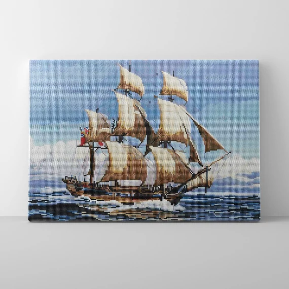 A világ körül - Gyémántszemes kirakó készlet, kerettel (40x50 cm)
