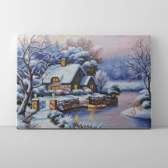 Havas táj - Gyémántszemes kirakó készlet, kerettel (40x50 cm)