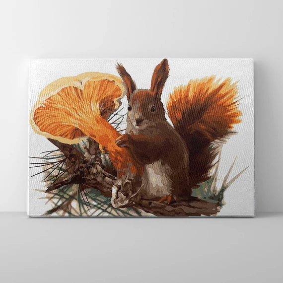 Erdei mókus - Számfestő készlet, kerettel (30x40 cm)