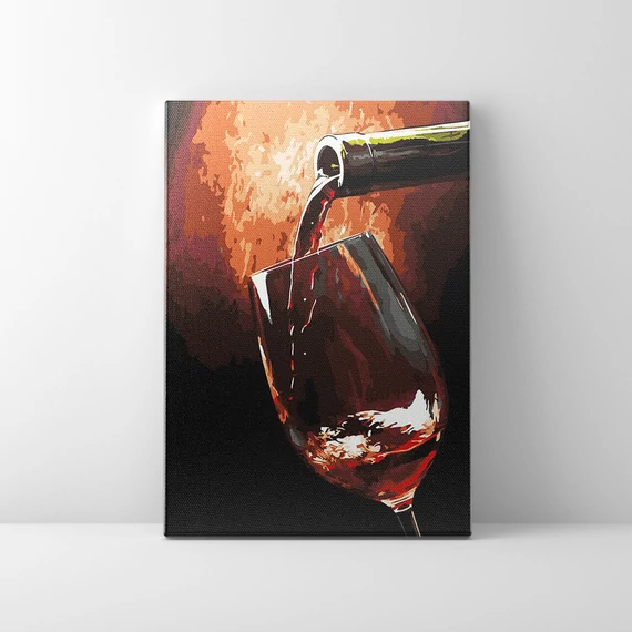 Egy pohár bor - Számfestő készlet, kerettel (30x40 cm)