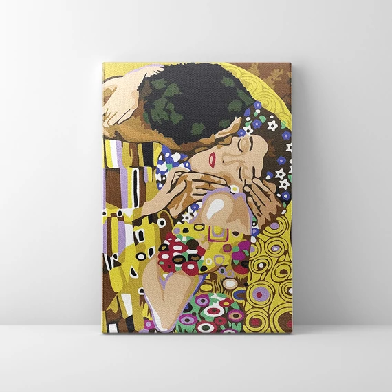 A csók (Gustav Klimt) - Animált - Számfestő készlet, kerettel (40x50 cm)