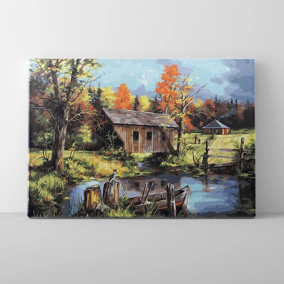 Vidéki táj - Számfestő készlet, kerettel (40x50 cm)