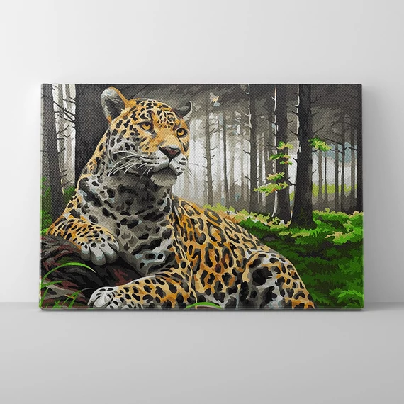 Fenséges jaguár - Számfestő készlet, kerettel (40x50 cm)