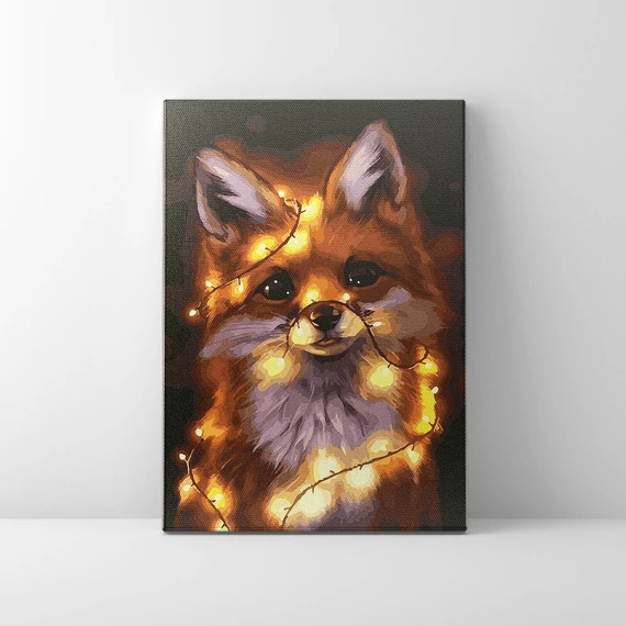Aranyos kis róka - Számfestő készlet, kerettel (40x50 cm)