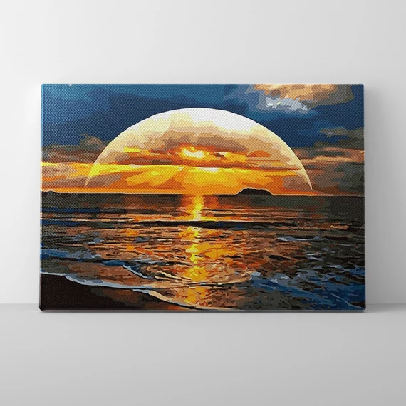 Aranyozott hullámok - Számfestő készlet, kerettel (40x50 cm)