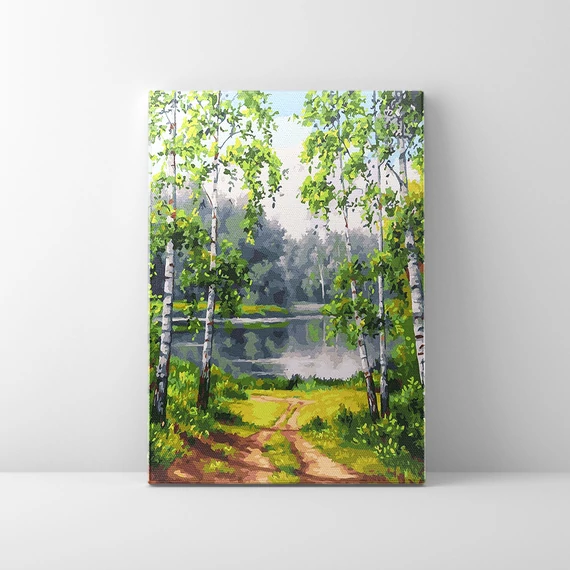 Ösvény a tóhoz - Számfestő készlet, kerettel (40x50 cm)