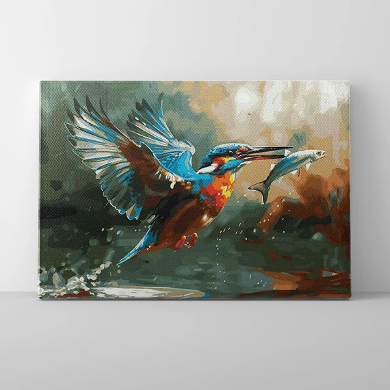 Repülő vadász - Számfestő készlet, kerettel (40x50 cm)