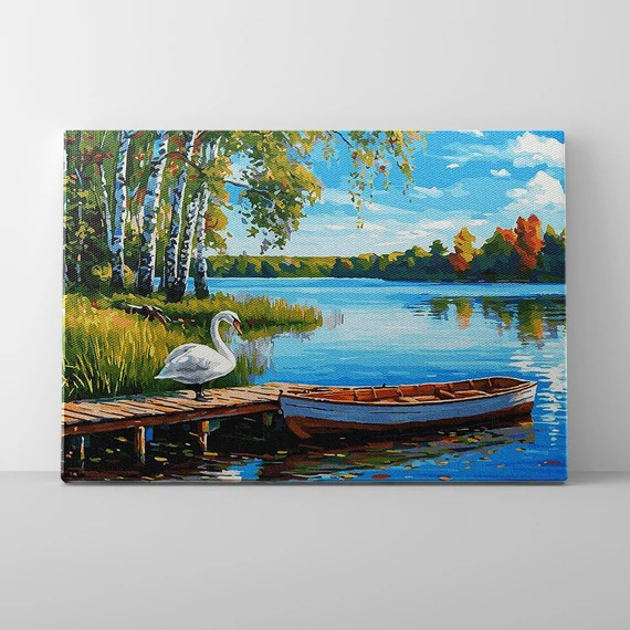 Fehér szárnyak visszhangja - Számfestő készlet, kerettel (40x50 cm)
