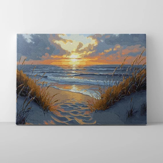 Homokos tengerpart - Számfestő készlet, kerettel (40x50 cm)