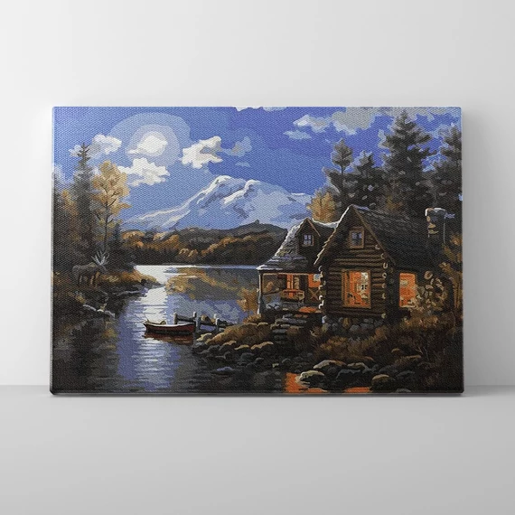 Halászház - Számfestő készlet, kerettel (40x50 cm)