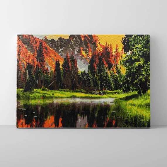 Hegyi táj - Számfestő készlet, kerettel (40x50 cm)