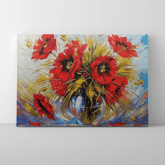 Egy csokor pipacs - Számfestő készlet, kerettel (40x50 cm)