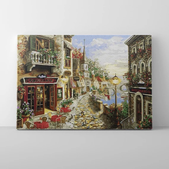 Tengerparti étterem - Számfestő készlet, kerettel (40x50 cm)
