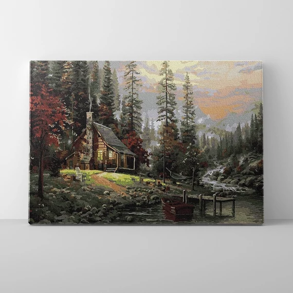 A hegyekben - Számfestő készlet, kerettel (40x50 cm)