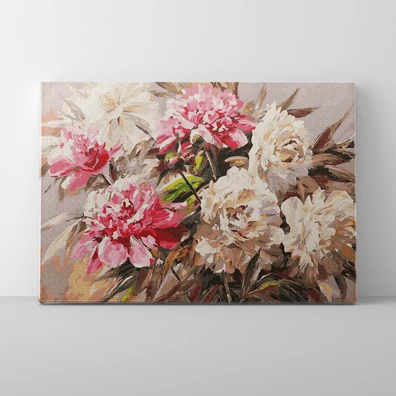 Bazsarózsa csokor - Számfestő készlet, kerettel (40x50 cm)