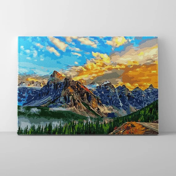 Színes égbolt - Számfestő készlet, kerettel (40x50 cm)