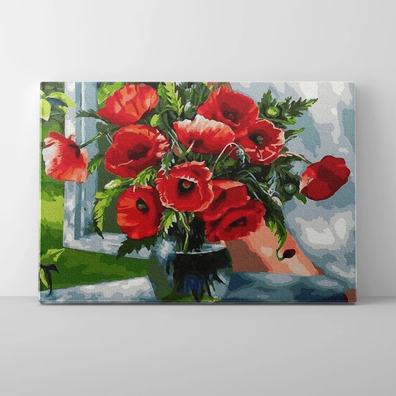 Pipacs csokor - Számfestő készlet, kerettel (40x50 cm)