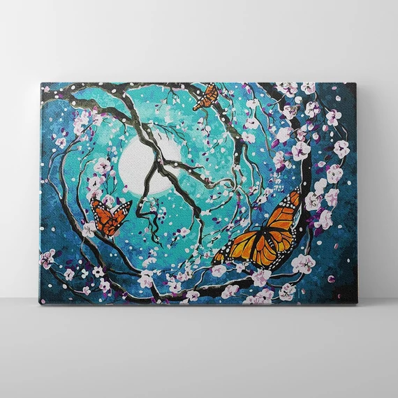 Pillangók tánca - Számfestő készlet, kerettel (40x50 cm)