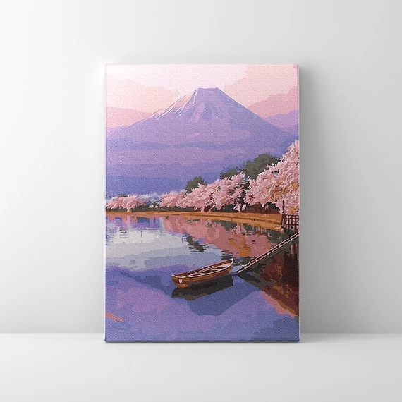 Tavasz Japánban - Számfestő készlet, kerettel (40x50 cm)