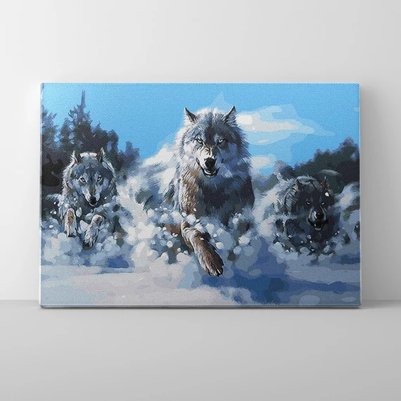 Bátor farkasok - Számfestő készlet, kerettel (40x50 cm)