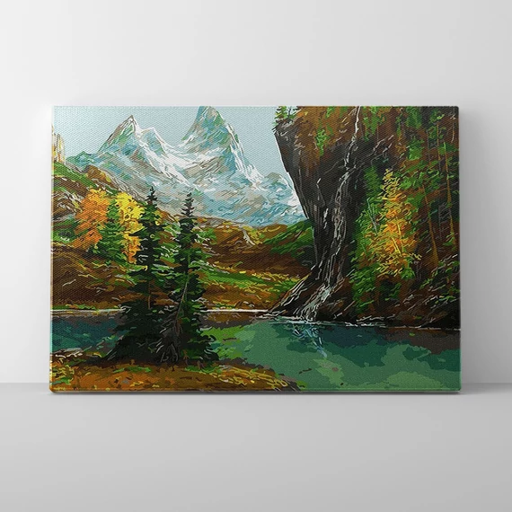Hegyi völgy ősszel - Számfestő készlet, kerettel (40x50 cm)