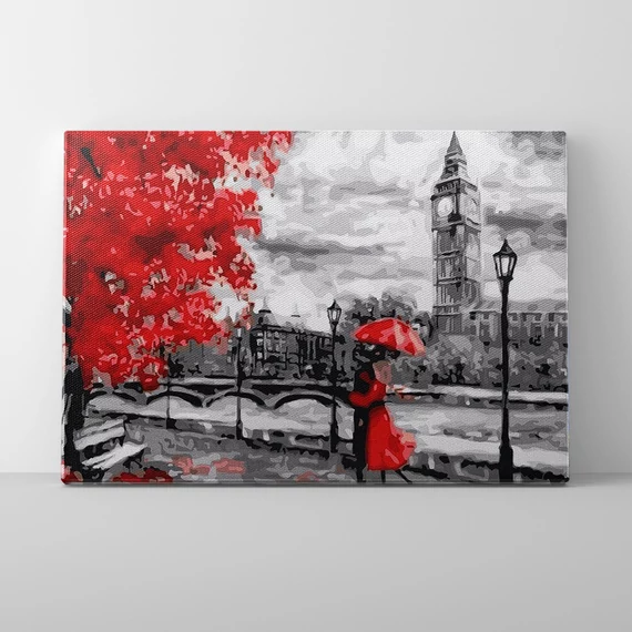 Szerelem a Temzén - Számfestő készlet, kerettel (40x50 cm)