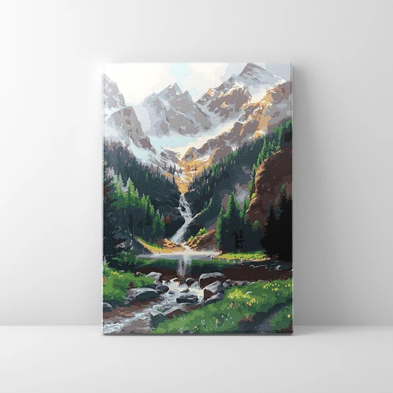 Olvadó gleccser - Számfestő készlet, kerettel (40x50 cm)