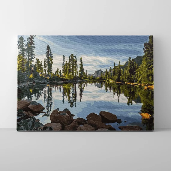 Tó a Tátrában - Számfestő készlet, kerettel (40x50 cm)