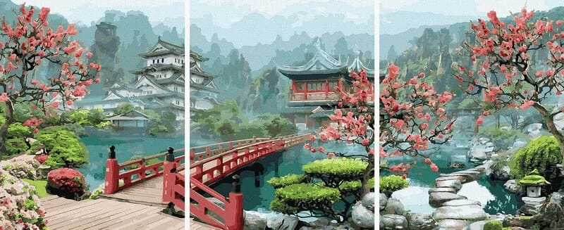 Japánkert - Számfestő készlet, többrészes, kerettel (50x120 cm)